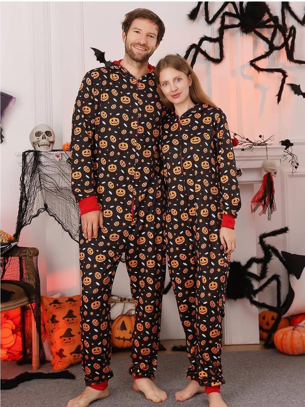 Halloween Pumpkin Jack-O'-Lantern jumpsuit Pajamas woman's size XL